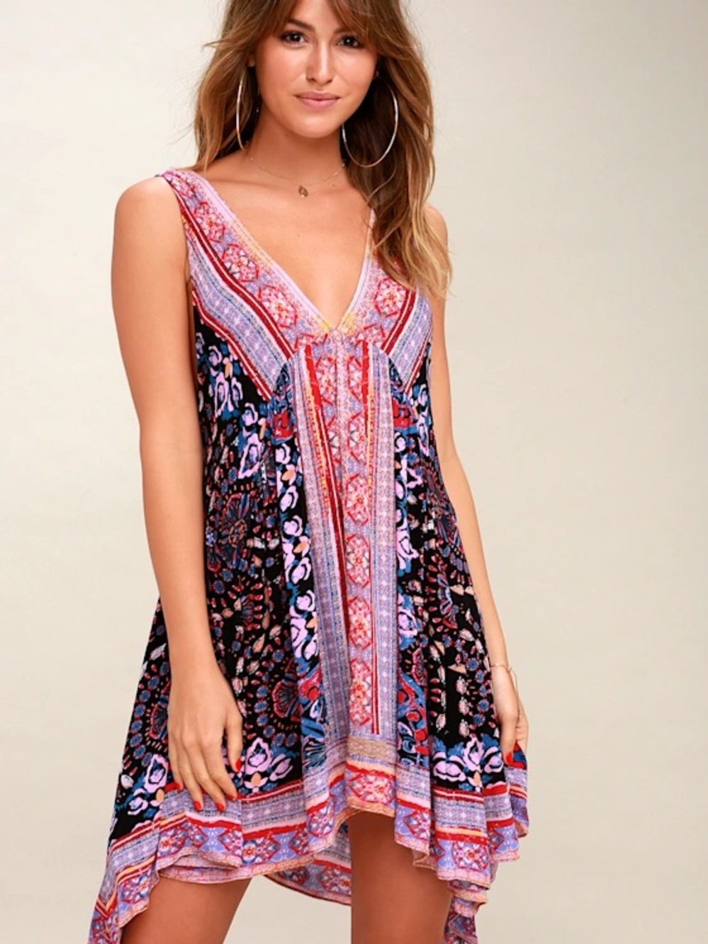 Free Gypsy Trapeze Slip Dress in Black